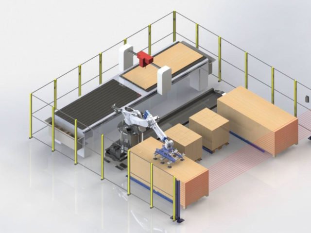 HÄRNNETT  Smart Factory Células independientes de fabricación inteligente dotadas de robots antropomorfos para carga de paneles, descarga de piezas, distribución inteligente de las piezas terminadas. Smart Factory, líneas de producción inteligentes y flexibles.