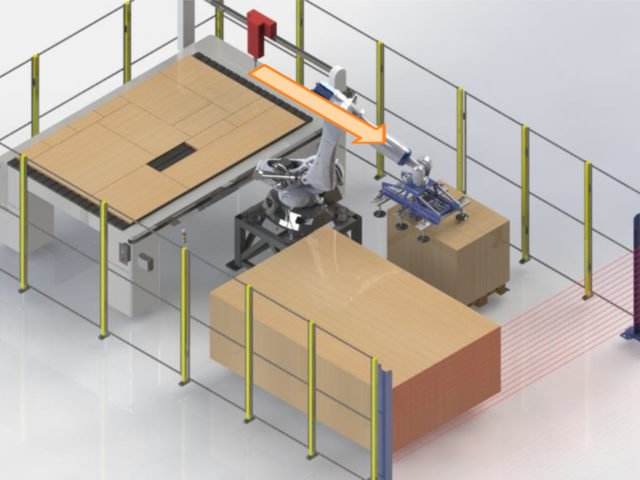 HÄRNNETT  Smart Factory Células independientes de fabricación inteligente dotadas de robots antropomorfos para carga de paneles, descarga de piezas, distribución inteligente de las piezas terminadas. Smart Factory, líneas de producción inteligentes y flexibles.